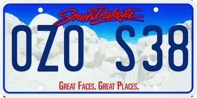 SD license plate 0ZOS38