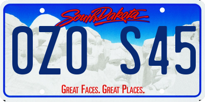 SD license plate 0ZOS45