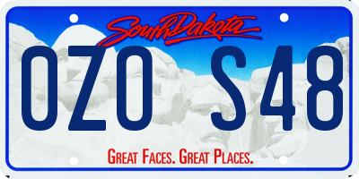 SD license plate 0ZOS48