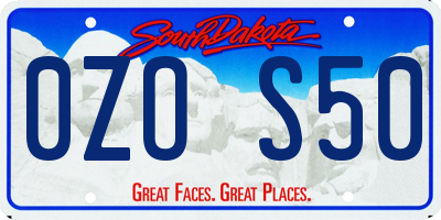 SD license plate 0ZOS50