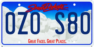 SD license plate 0ZOS80
