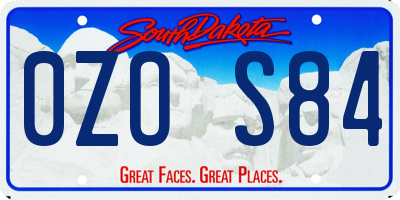SD license plate 0ZOS84