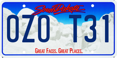 SD license plate 0ZOT31
