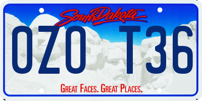 SD license plate 0ZOT36