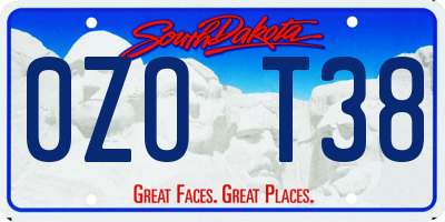 SD license plate 0ZOT38