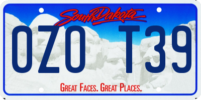 SD license plate 0ZOT39