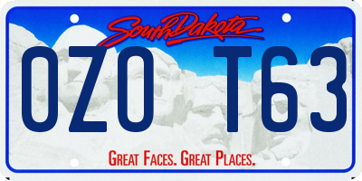 SD license plate 0ZOT63
