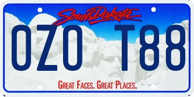 SD license plate 0ZOT88