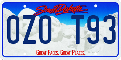 SD license plate 0ZOT93