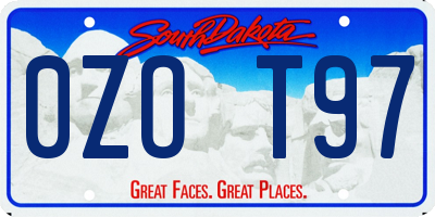 SD license plate 0ZOT97