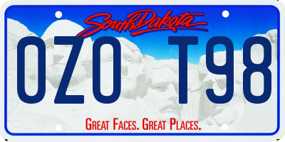 SD license plate 0ZOT98