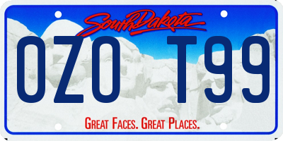 SD license plate 0ZOT99