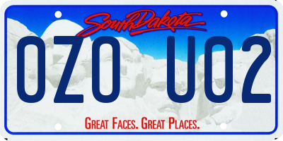 SD license plate 0ZOU02