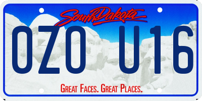 SD license plate 0ZOU16