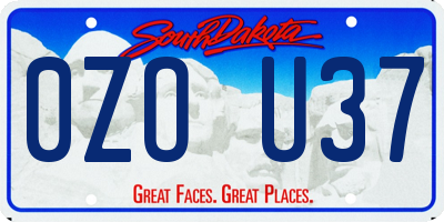 SD license plate 0ZOU37
