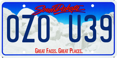 SD license plate 0ZOU39