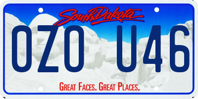 SD license plate 0ZOU46
