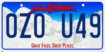 SD license plate 0ZOU49