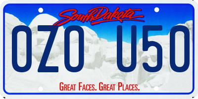 SD license plate 0ZOU50
