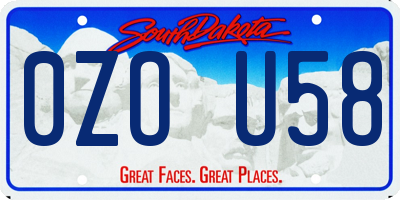SD license plate 0ZOU58