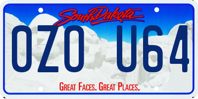 SD license plate 0ZOU64