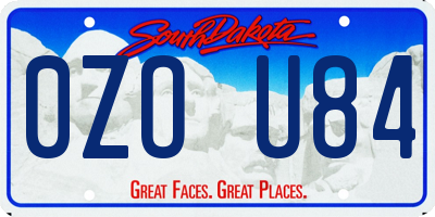 SD license plate 0ZOU84