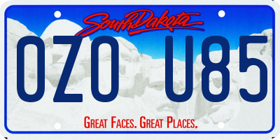 SD license plate 0ZOU85