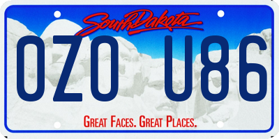 SD license plate 0ZOU86