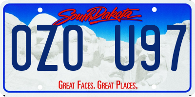 SD license plate 0ZOU97