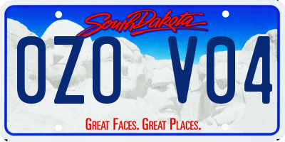 SD license plate 0ZOV04