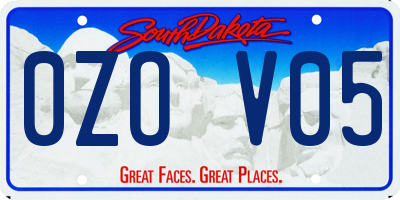 SD license plate 0ZOV05