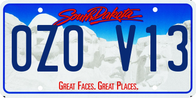SD license plate 0ZOV13