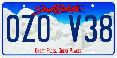 SD license plate 0ZOV38