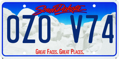 SD license plate 0ZOV74