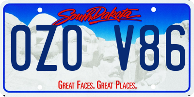 SD license plate 0ZOV86