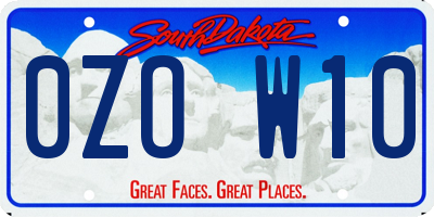 SD license plate 0ZOW10