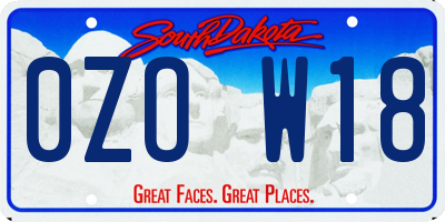 SD license plate 0ZOW18