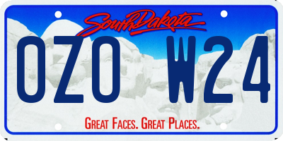 SD license plate 0ZOW24