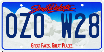 SD license plate 0ZOW28