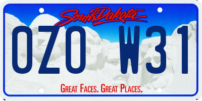 SD license plate 0ZOW31