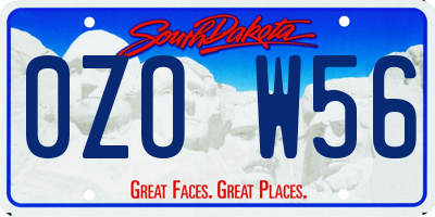 SD license plate 0ZOW56