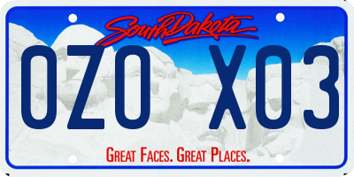 SD license plate 0ZOX03