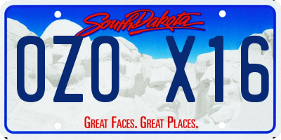 SD license plate 0ZOX16