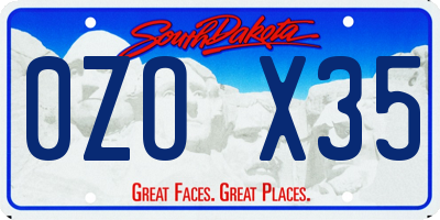 SD license plate 0ZOX35