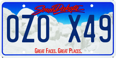 SD license plate 0ZOX49
