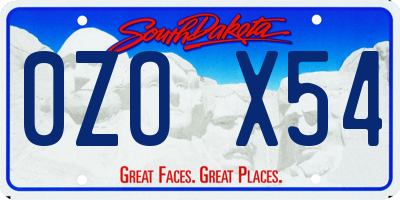 SD license plate 0ZOX54