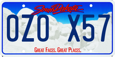 SD license plate 0ZOX57