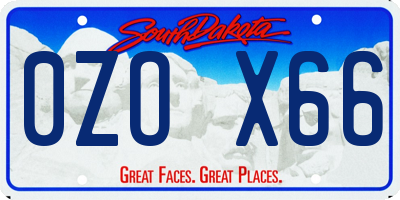 SD license plate 0ZOX66