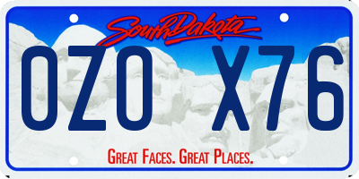 SD license plate 0ZOX76