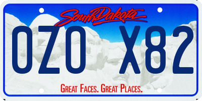 SD license plate 0ZOX82